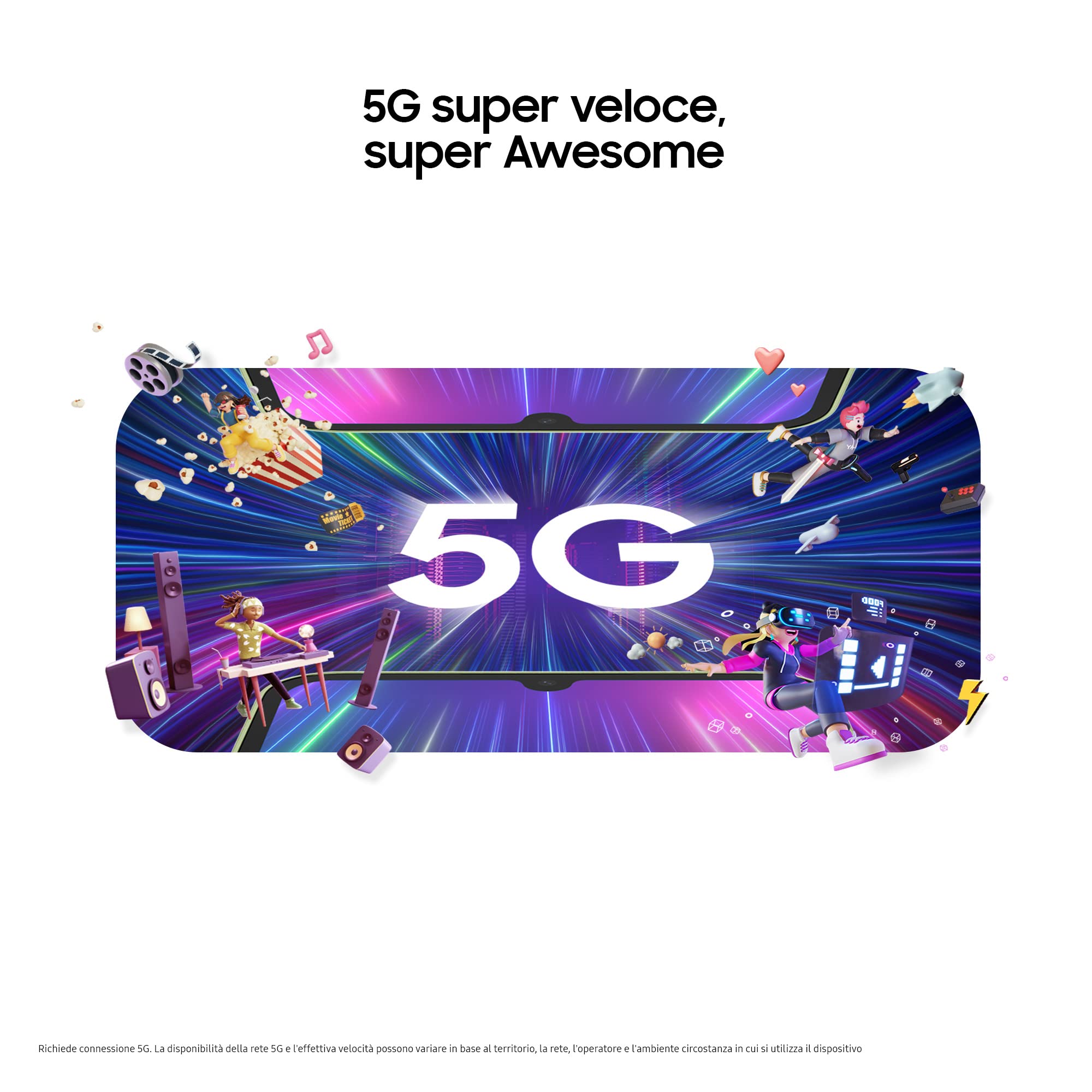 Samsung Galaxy A34 5G Smartphone Android, Display FHD+ Super AMOLED 6.6”, 8GB RAM e 256GB di memoria interna espandibile, Batteria 5.000 mAh, Awesome Graphite [Versione Italiana]