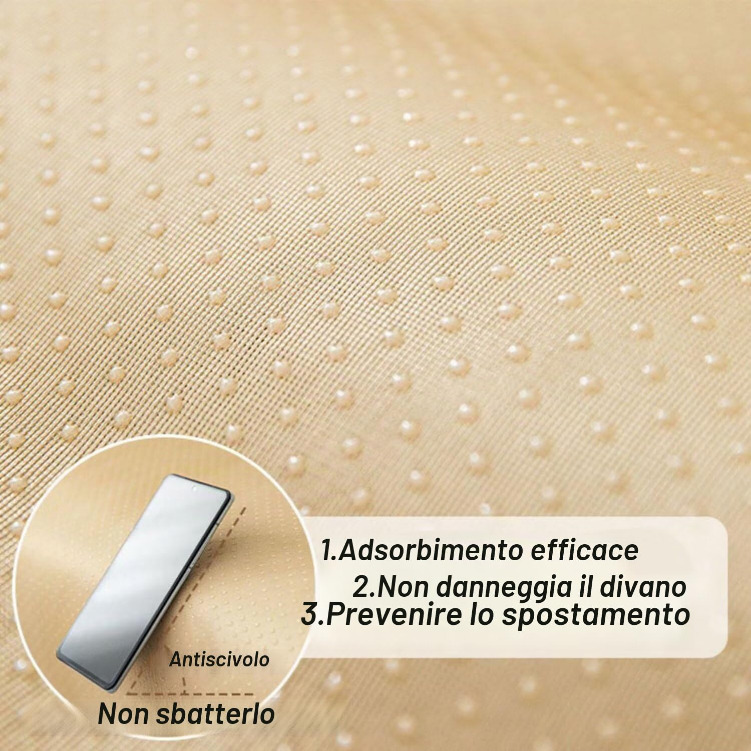Copridivano - Housse de canapé per seduta antiscivolo - Motivo a chevron - Protezione per divano - Beige B - 70 x 180 cm