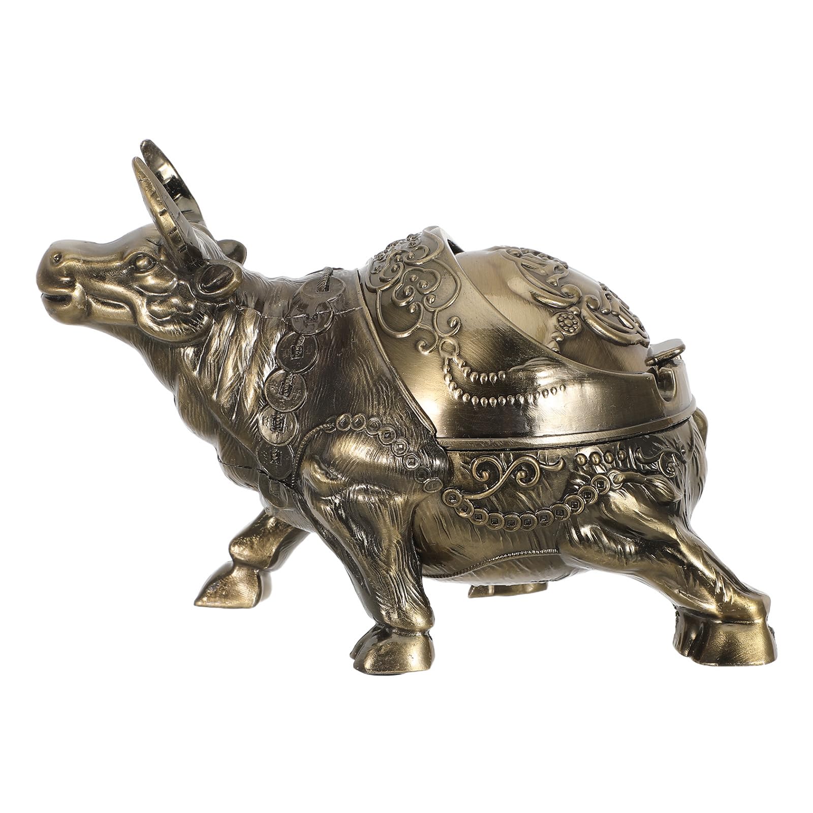 Cendrier en forme de taureau en cuivre vintage pour décoration de table