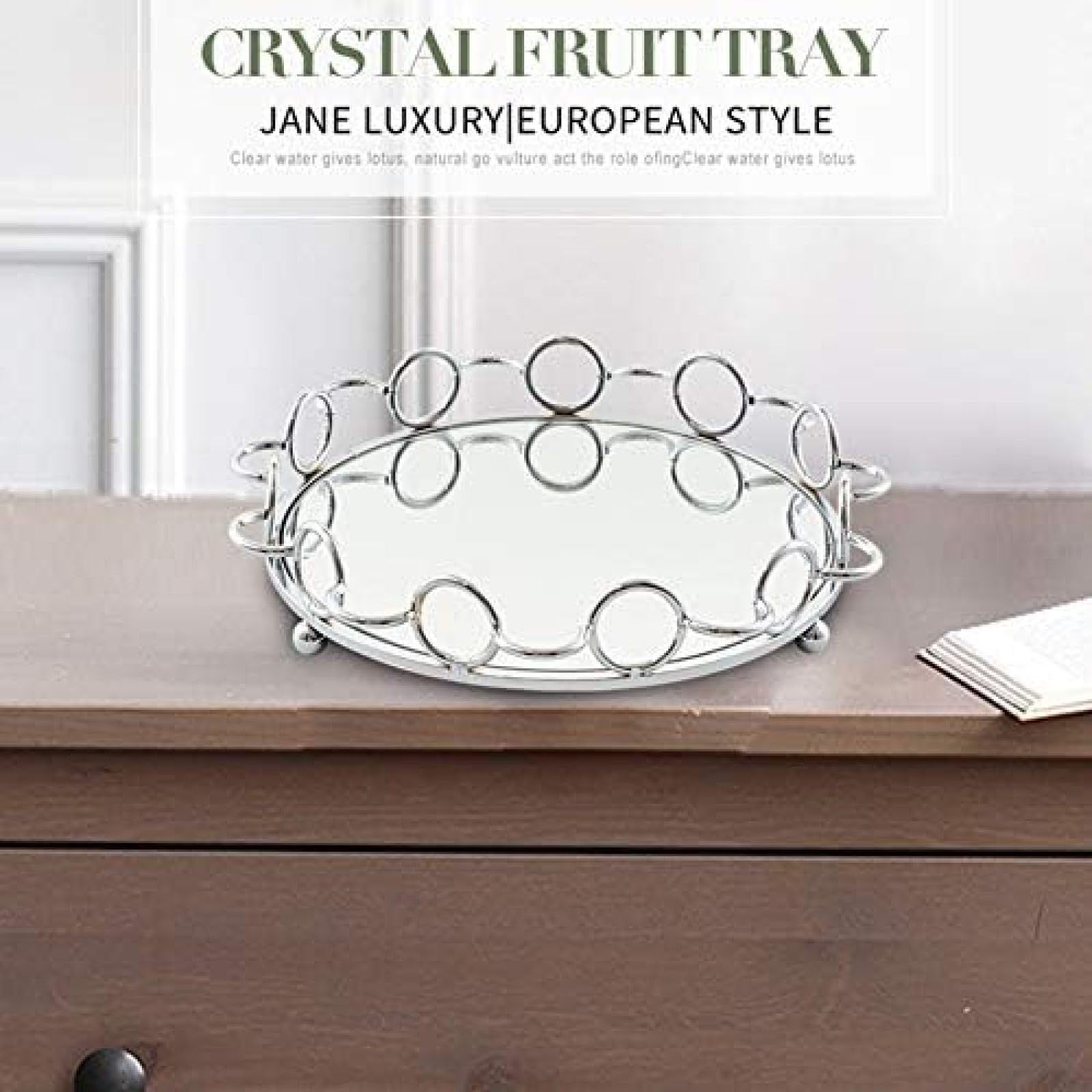 Gold/Silber Serviertablett Cupcake Organizer Tablett Hochzeit Home Decor Make-up Schmuck Organizer Verspiegeltes Metalltablett,Silber,Constructive23