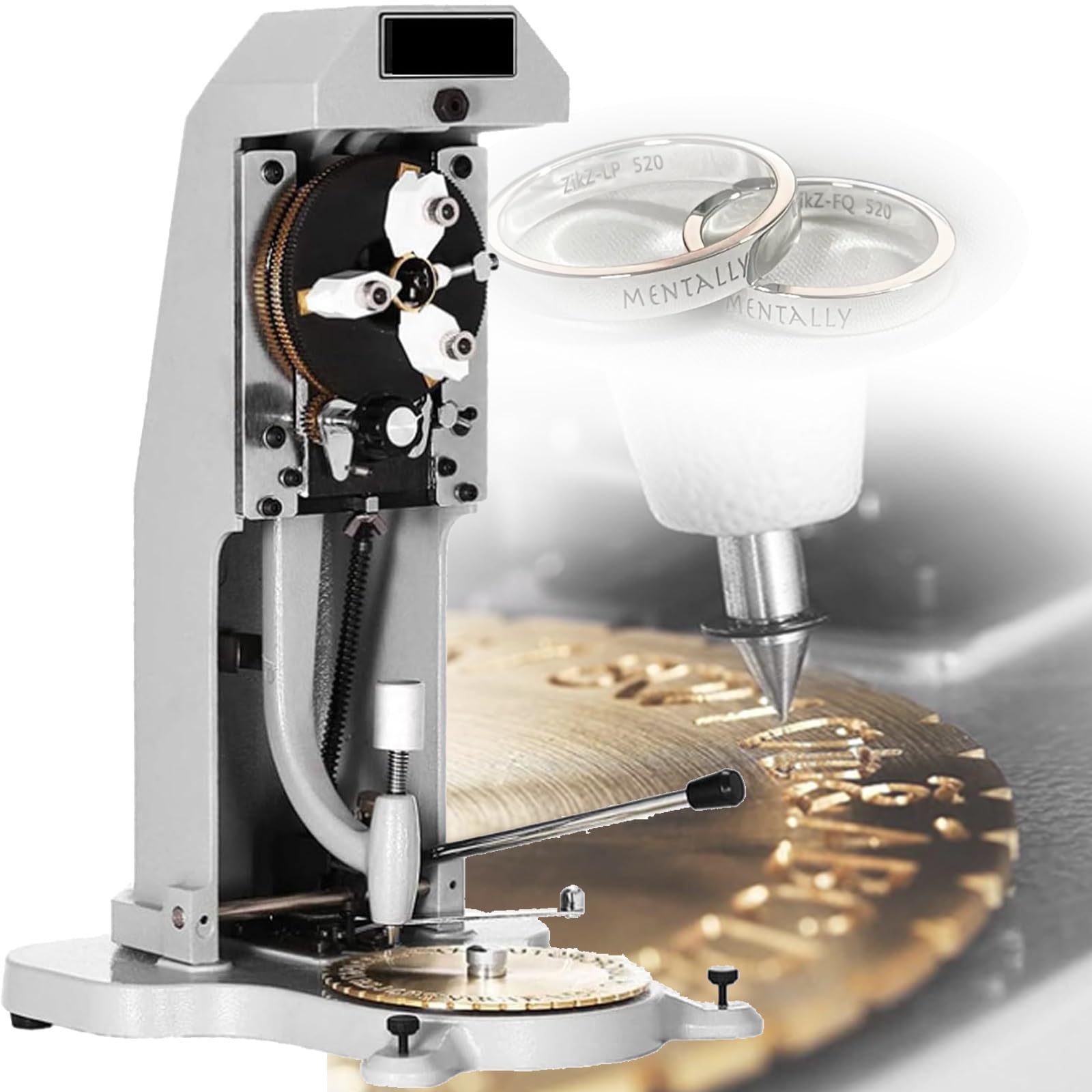 XCSCUK Inside Ring Engraver Machine, Professional Double Sided Dial Ring Engraver,1.5mm-2.0mm Letter Block,for Rings Inner Engraving