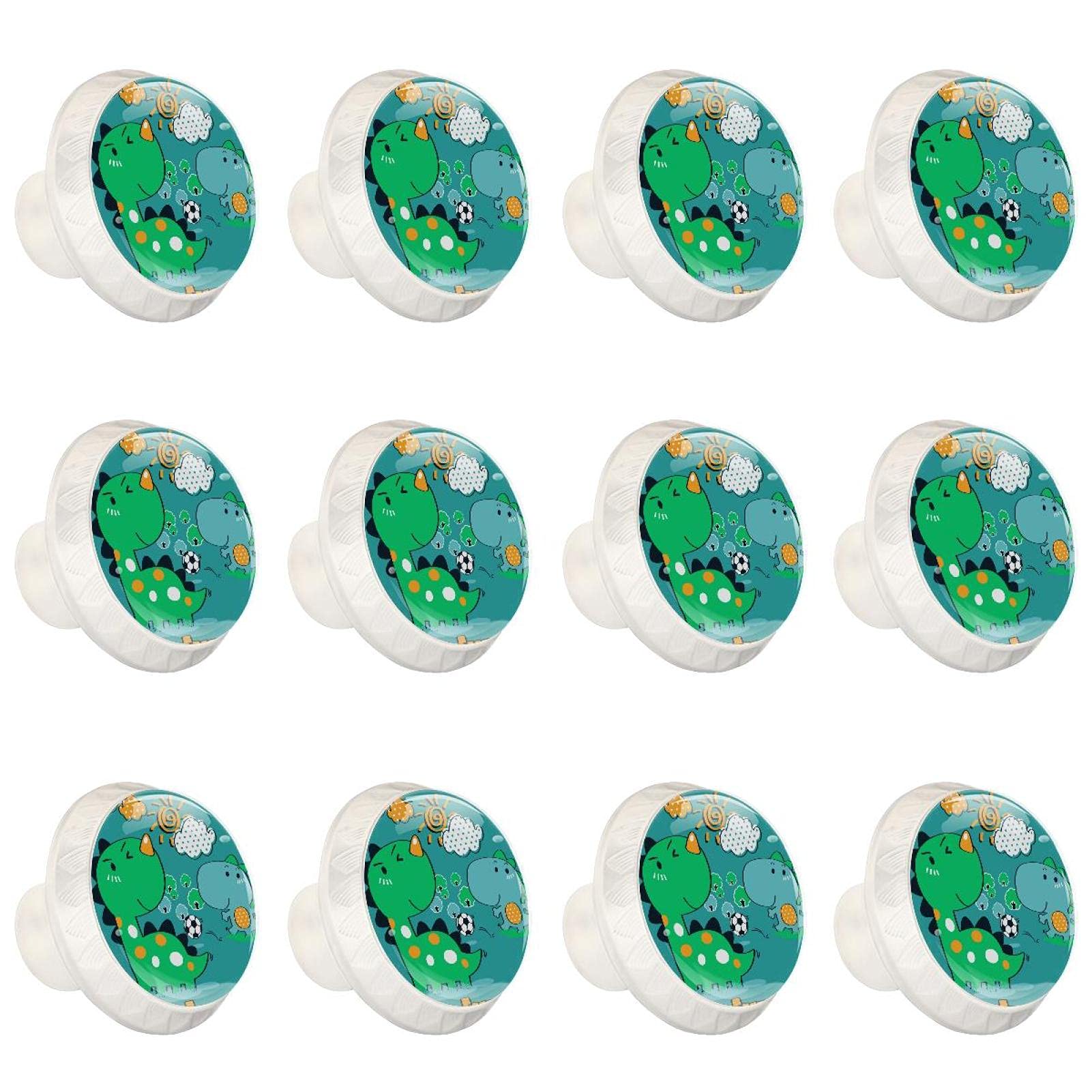 Boutons décoratifs ronds football dinosaure lot de 12 pièces
