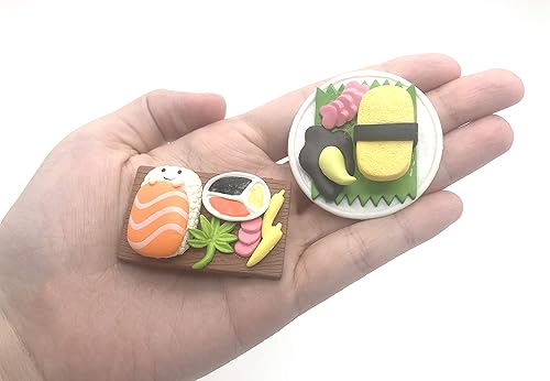 Miniatura 4 de 4 piezas de sushi miniatura figuras resina mini accesorios de alimentos decoración para la decoración del hogar