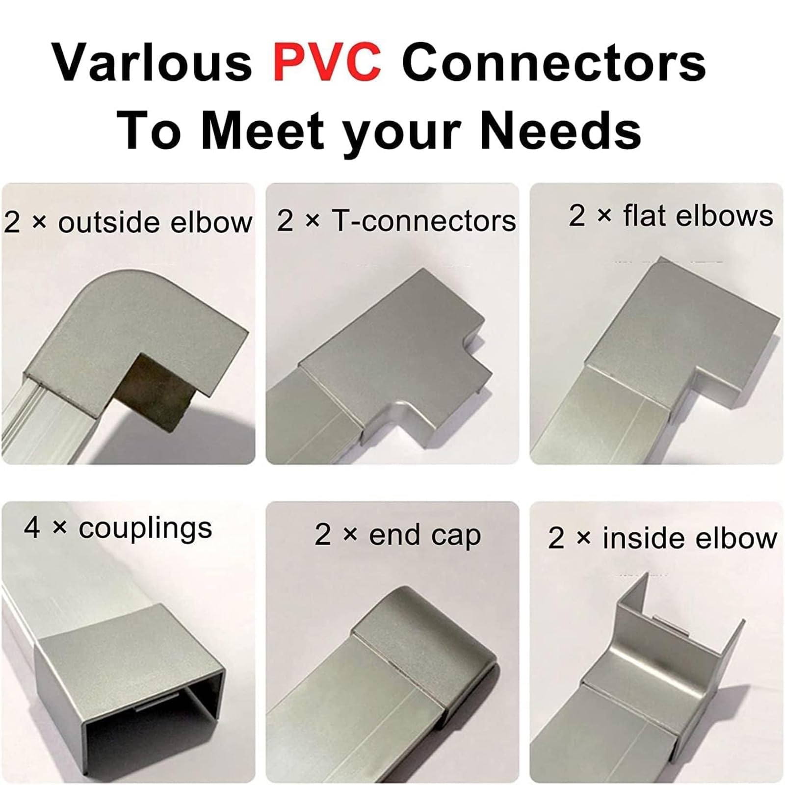 Generico Canalina Passacavi in Alluminio 5 m, Copricavi Pavimento e Parete | metallo antiabrasione, connettori PVC, strisce adesive, senza foratura, coperchio a incastro