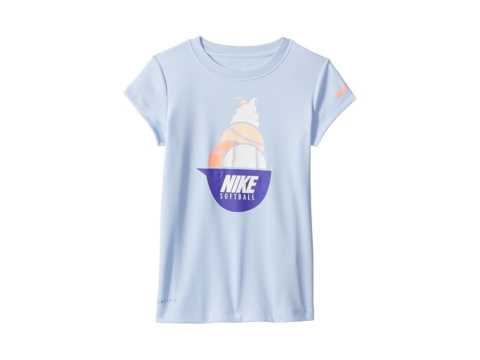 

Nike Kids Softball Sundae Dri-FIT Short Sleeve Tee (Little Kids) (C Sky) Girl's T Shirt, Blue