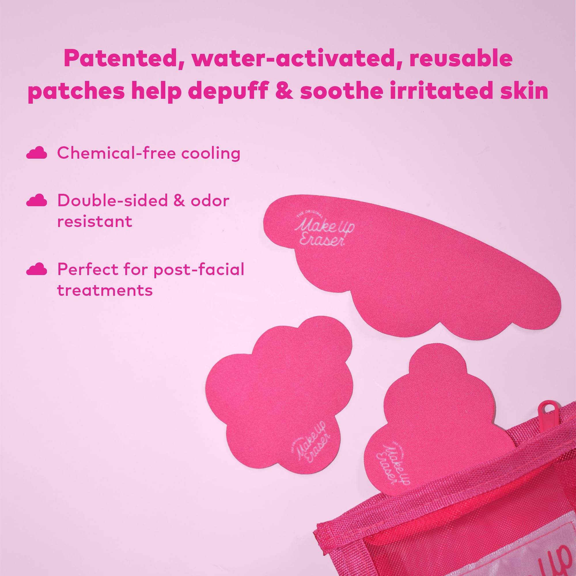 MakeUp Eraser Face Cooling Clouds – Reusable Facial Patches for reducing skin redness and irritation – Instant Cooling & Washable