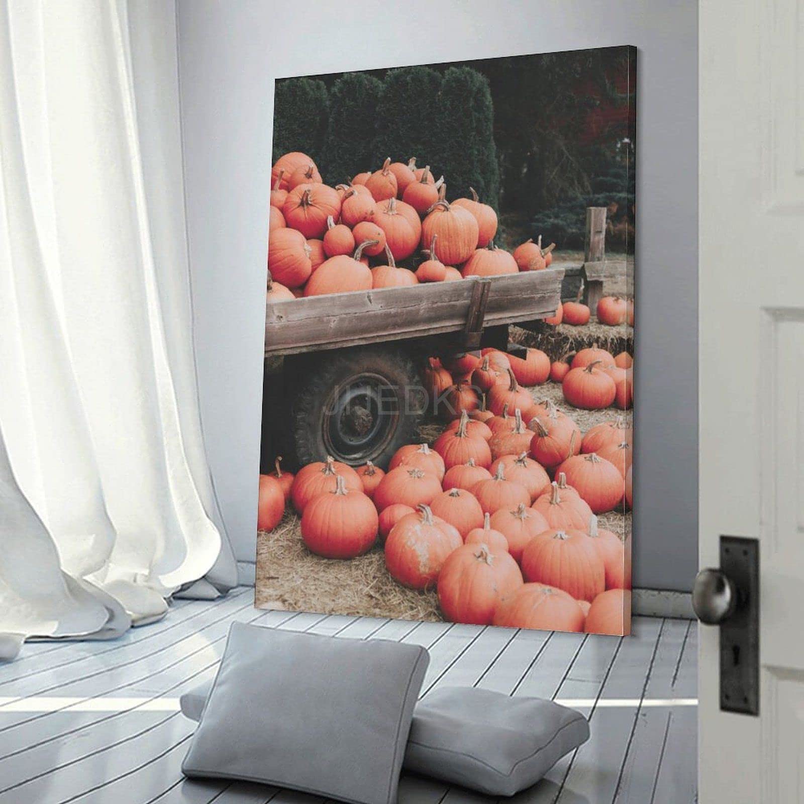 MJ-GRAPHICS Herbst Poster A4 - Kürbis Wandbild Mit Rahmen Für Saisonale Deko