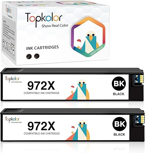 Miniatura 1 de Topkolor Cartuchos de tinta compatibles 972X de repuesto para HP 972X 972 X funciona con impresoras PageWide Pro 477dw 577dw 452dw 477dn 452dn 577z