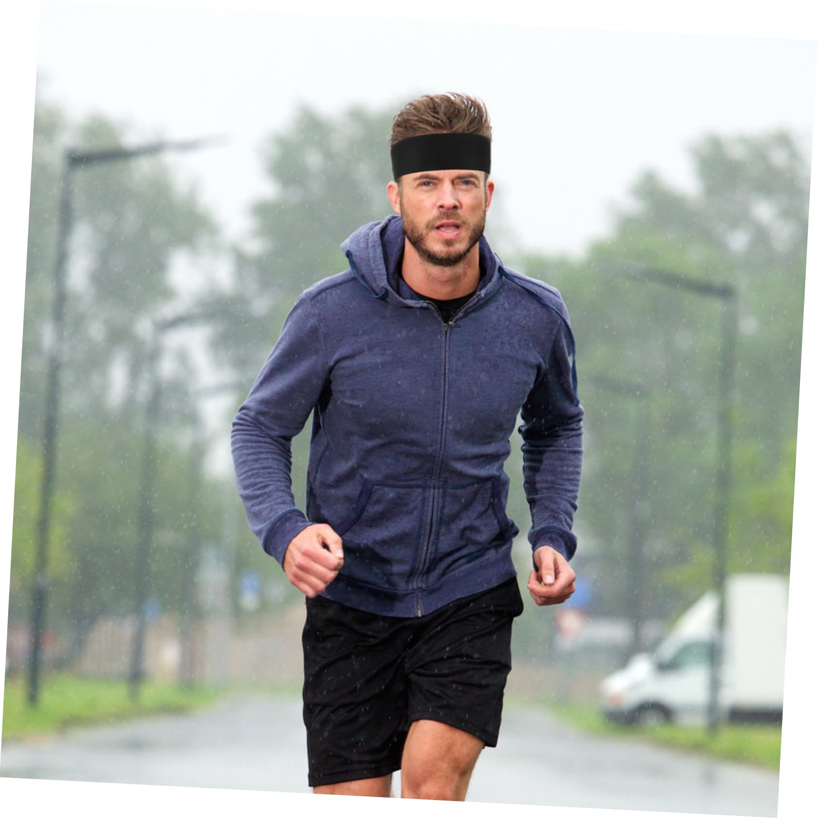 Diadema Deportiva de Lazo para Correr y Yoga, Negro