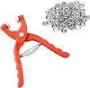Snap Fasteners Kit with Pliers Tool and 100 Metal Snap Studs, Silver 9.5mm Metal Snap Buttons Rings with Fastener Pliers Press Tool Kit