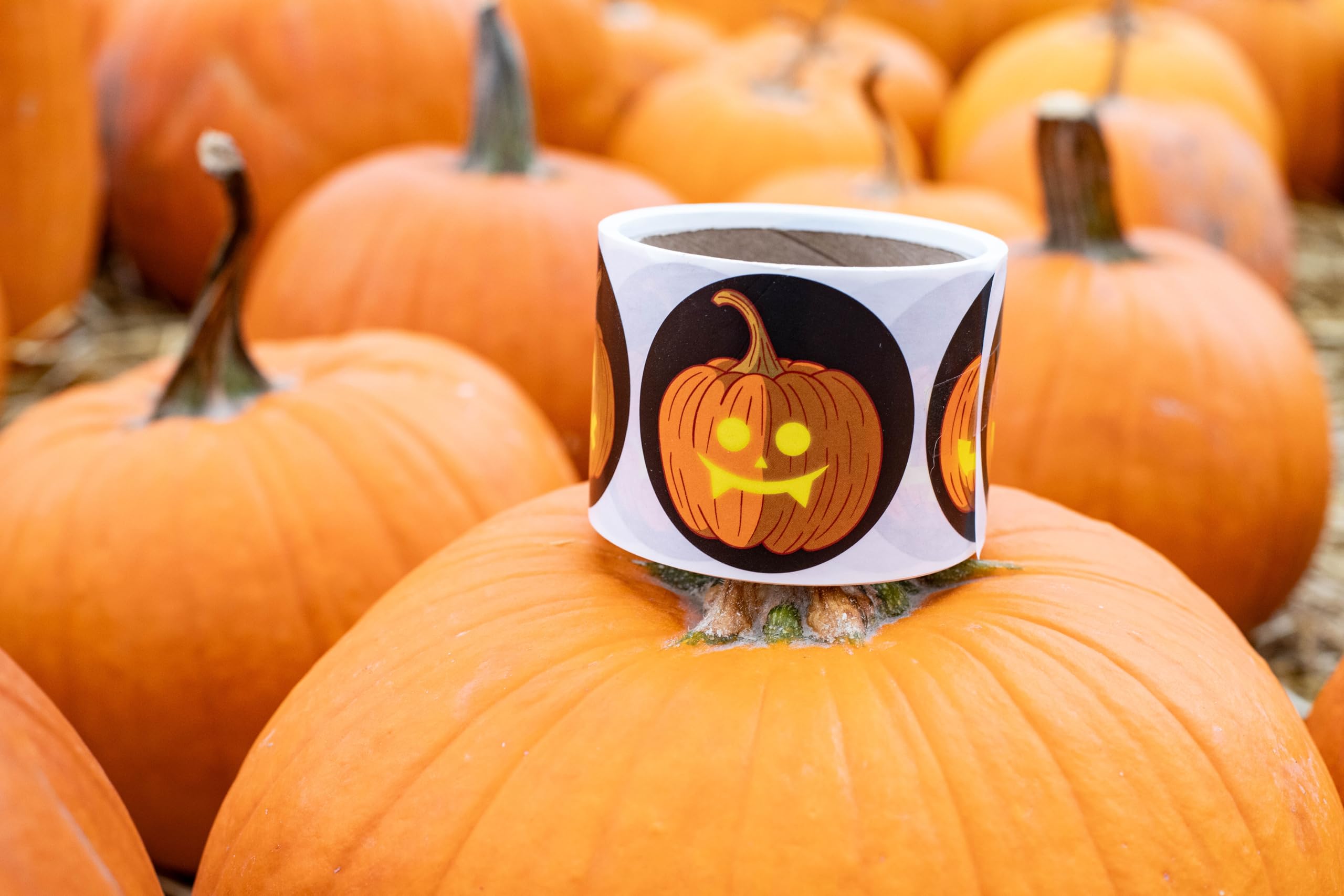 500 Autocollants Citrouille Halloween - Rouleau Décoratif Imperméable Pour Enveloppes, Journaux, Loisirs Créatifs