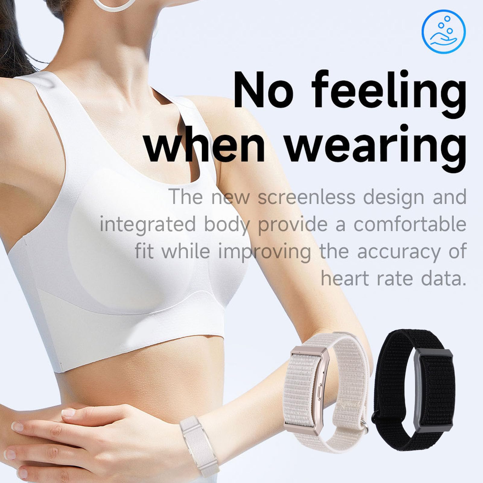 Tosuny Smart Armband, Fitness Tracker mit Körpertemperaturmessung, 40 Tage Akkulaufzeit, Schlaf Tracking für Sportaktivitäten und Gesundheitsmanagement (Black)