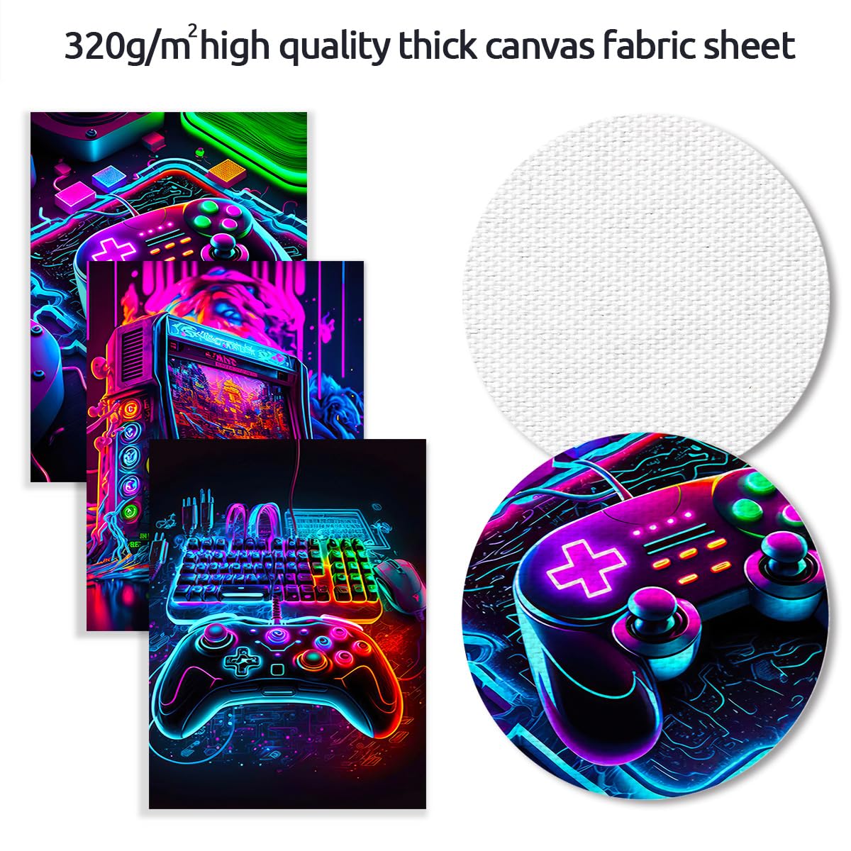 Posters Jeux Vidéo Néon Deco Chambre Ado Garcon Dazzlewall Ensemble De 3 Œuvres Murales De Style Néon Sur Le Thème Du Jeu Vidéo Manettes De Jeu, Posters Décoratifs Pour Chambre D'Adolescent Garçon