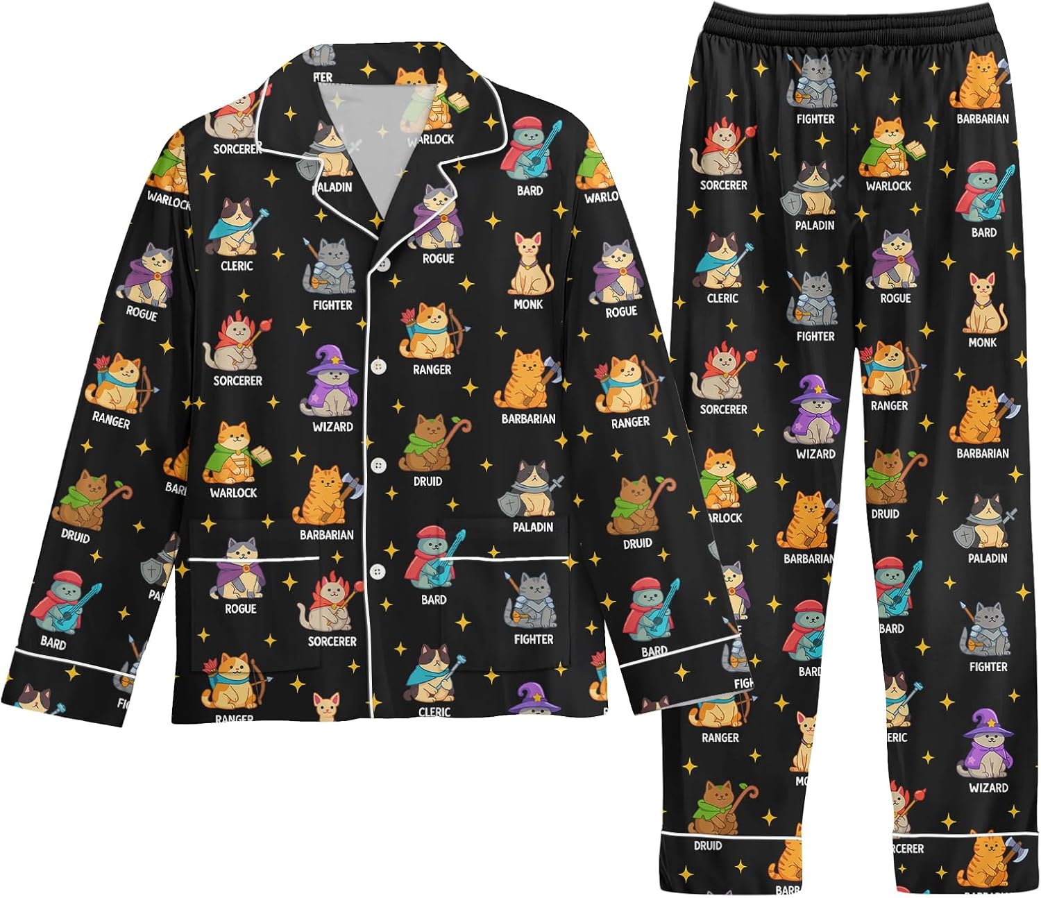 Unisex Ultra Soft Pajama Set, Winter Christmas Pajamas, Soft Warm Matching Sleepwear Gift for Women Men With Pockets Dragons Large