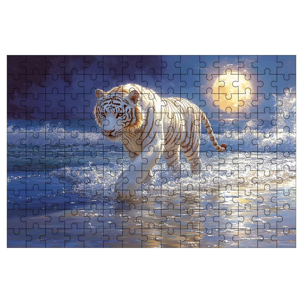 Puzzle 4000 Pezzi Tigre, Puzzle Adulti Spiaggia in Legno, 141x87cm -1479