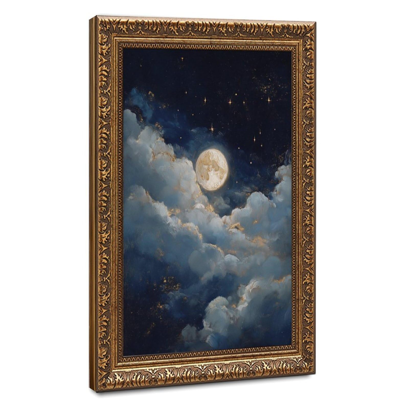Bareronor Celestial Moon Art Poster Canvas Poster Bedroom Decor Landscape Office Room Decor Gift 16" L X 24" W