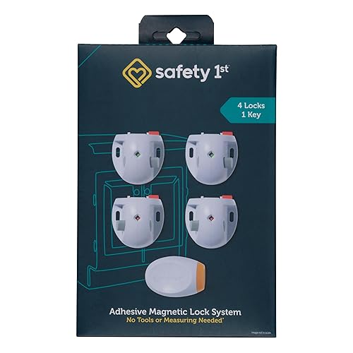Safety 1st Sistema de bloqueo magnético adhesivo 4 cerraduras y 1 llave