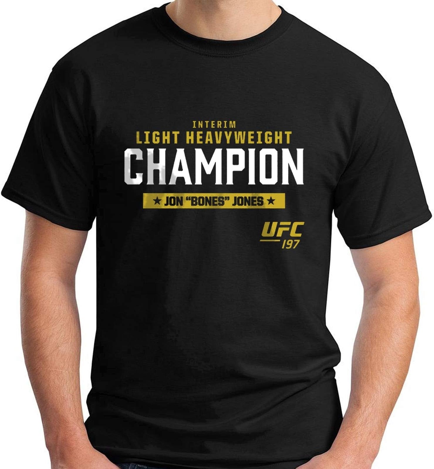 FGM New The Bones Jon Jones Crown MMA UFC Men's Fashion T-Shirt Black