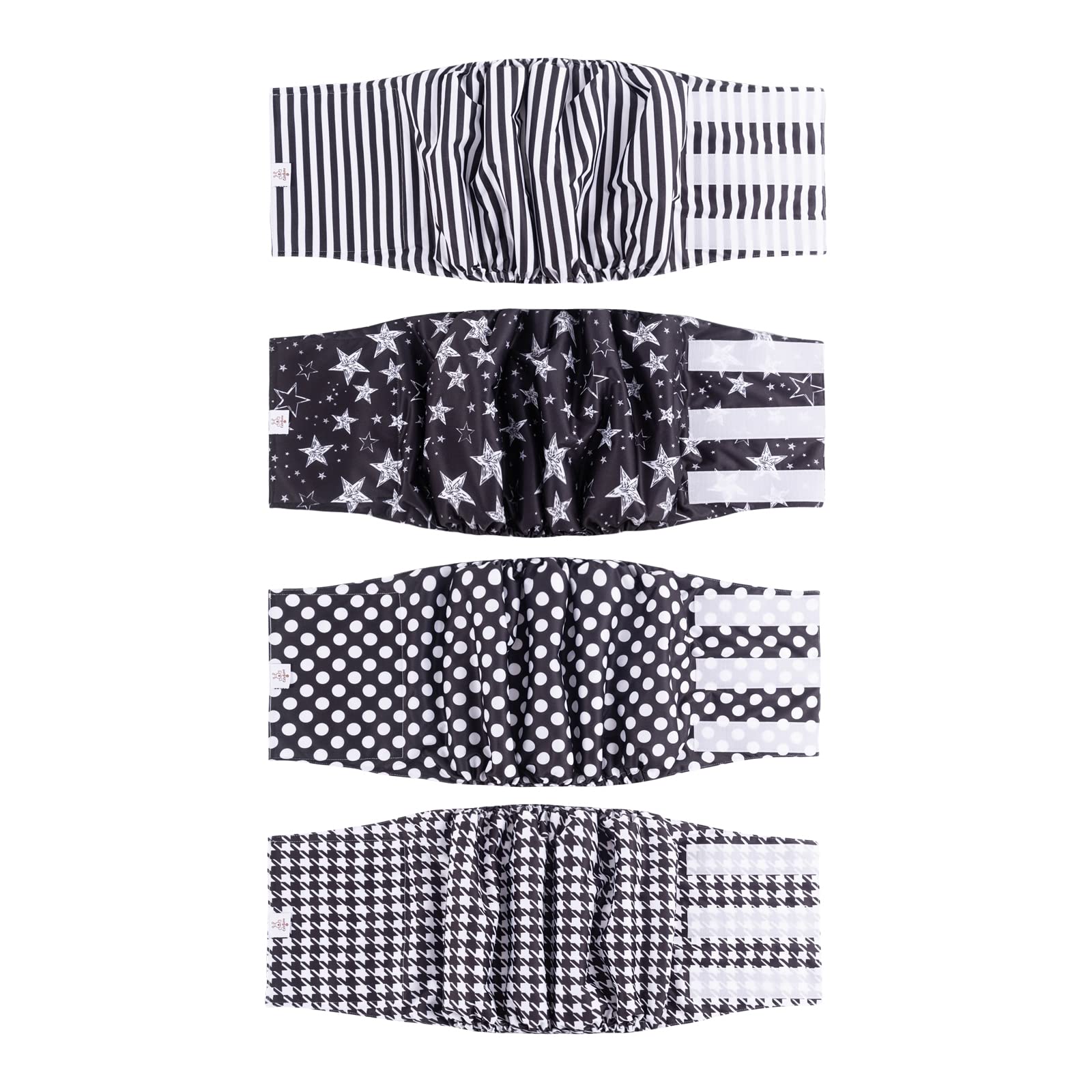 CuteBone Dog Diapers Male 4 Pack Puppy Wraps Reusable Doggie Belly Bands for Male Dogs Small Medium Large