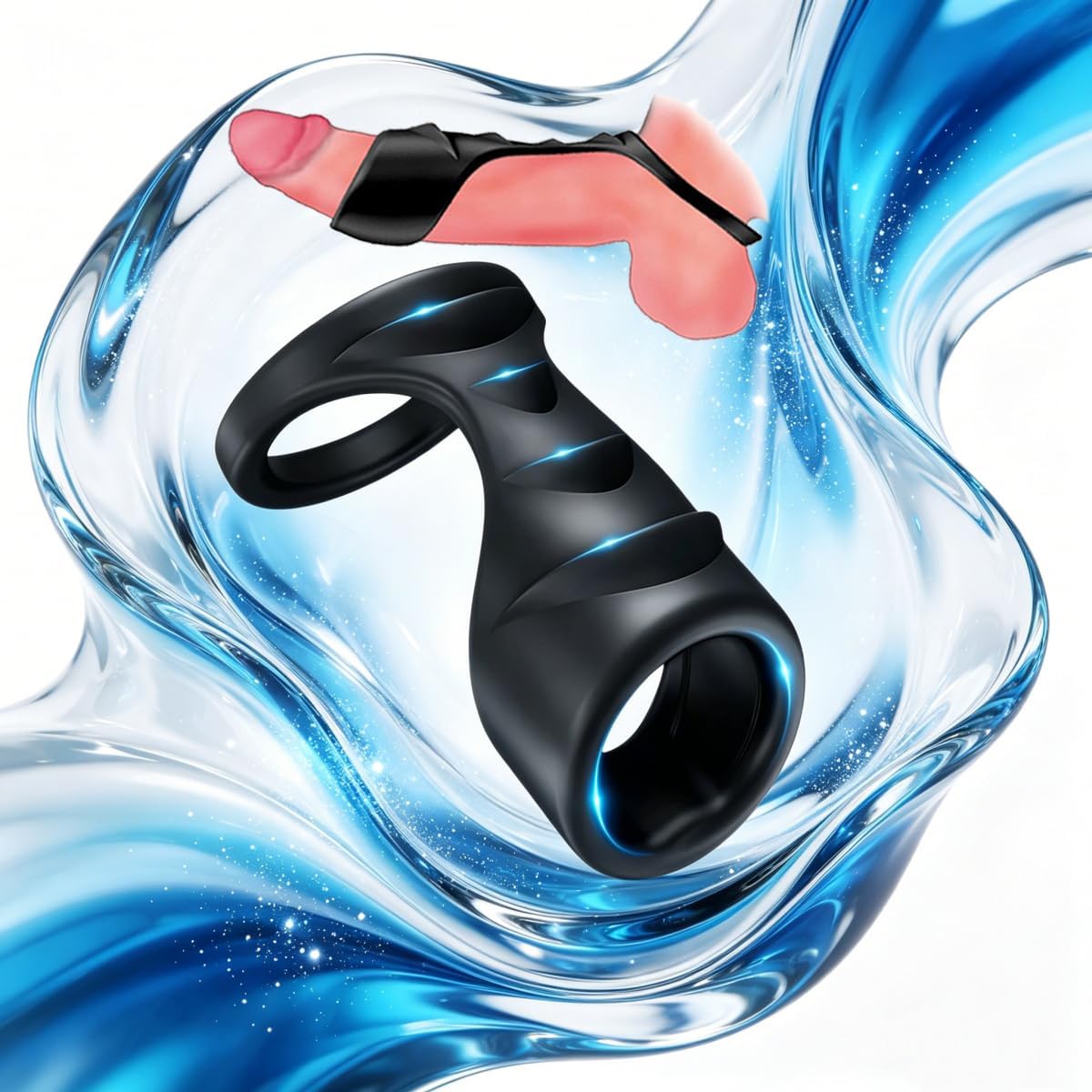 Penis Ring Silicone Cock Rings for Male Erection Exercise，Super Elastic Lightweight Triple Texture Anti Drop Training Ring, Men's Special Protective Ring - K+5