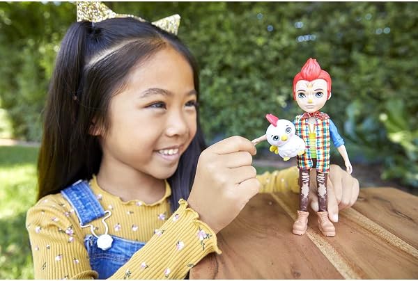 Enchantimals Muñeca Redward Rooster con Mascota Cluck (Mattel GJX39) - 5