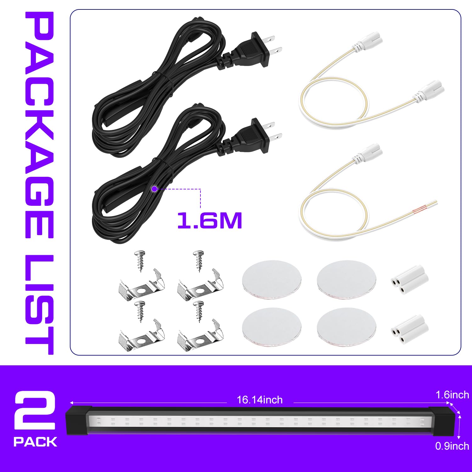 365NM Schwarzlicht LED Strip, 15W Schwarzlichtlampe Bar, Verkettbare UV-Schwarzlichtleisten mit Schalter für Uranglas Mineralienausstellungen, Leuchtpartys, Halloween, 2er-Pack