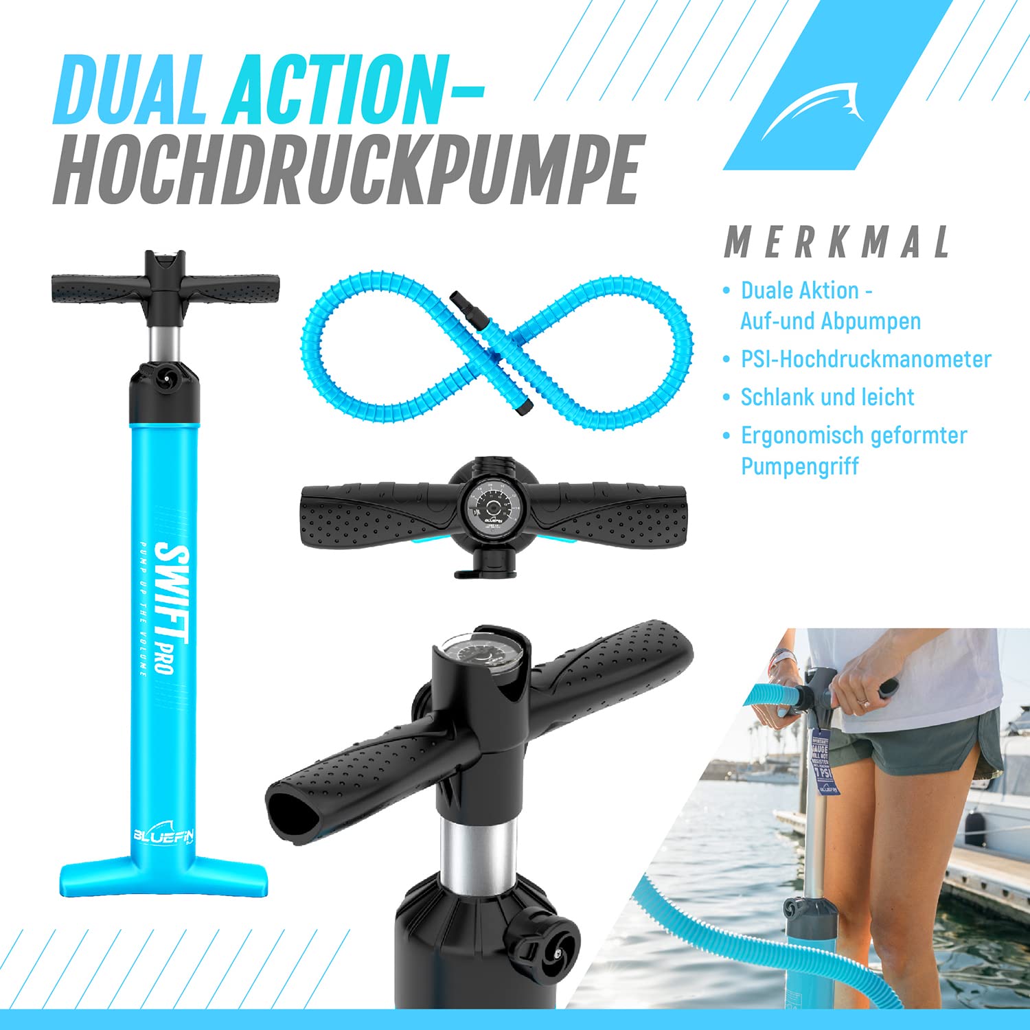 Bluefin Cruise Premium Stand Up Paddle Set | Aufblasbares Paddleboard für Erwachsene | SUP Paket mit Rucksack, Fiberglas-Paddel und Pumpe | 5 Jahre Garantie