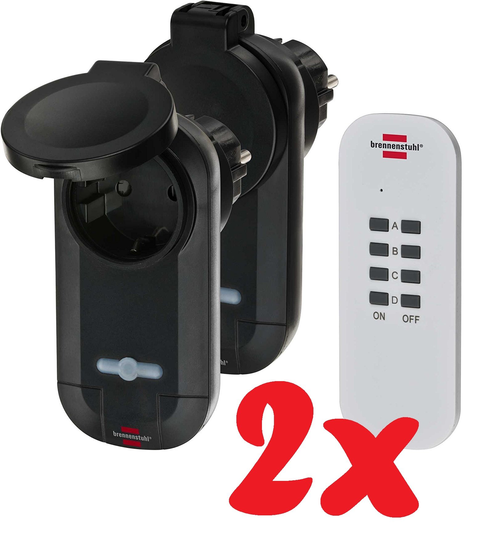 Télécommande Radio Brennenstuhl Comfort-Line RC CE1 0201 Set de 3 Pièces Noir/Blanc