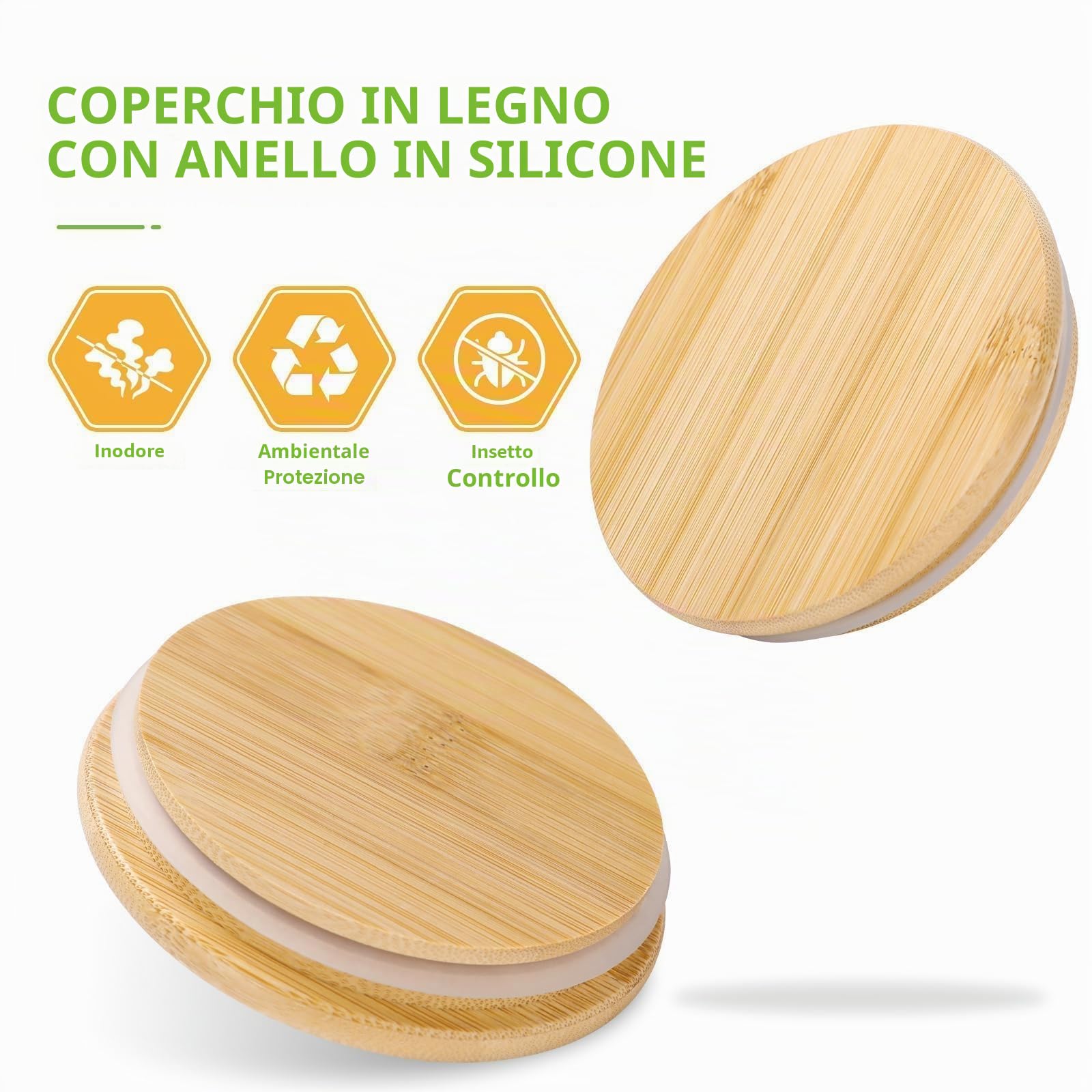Lannvan Barattoli Vetro con Coperchio, Set di 8 Barattoli Cucina Vetro Ermetico, Contenitore Vetro con Coperchio