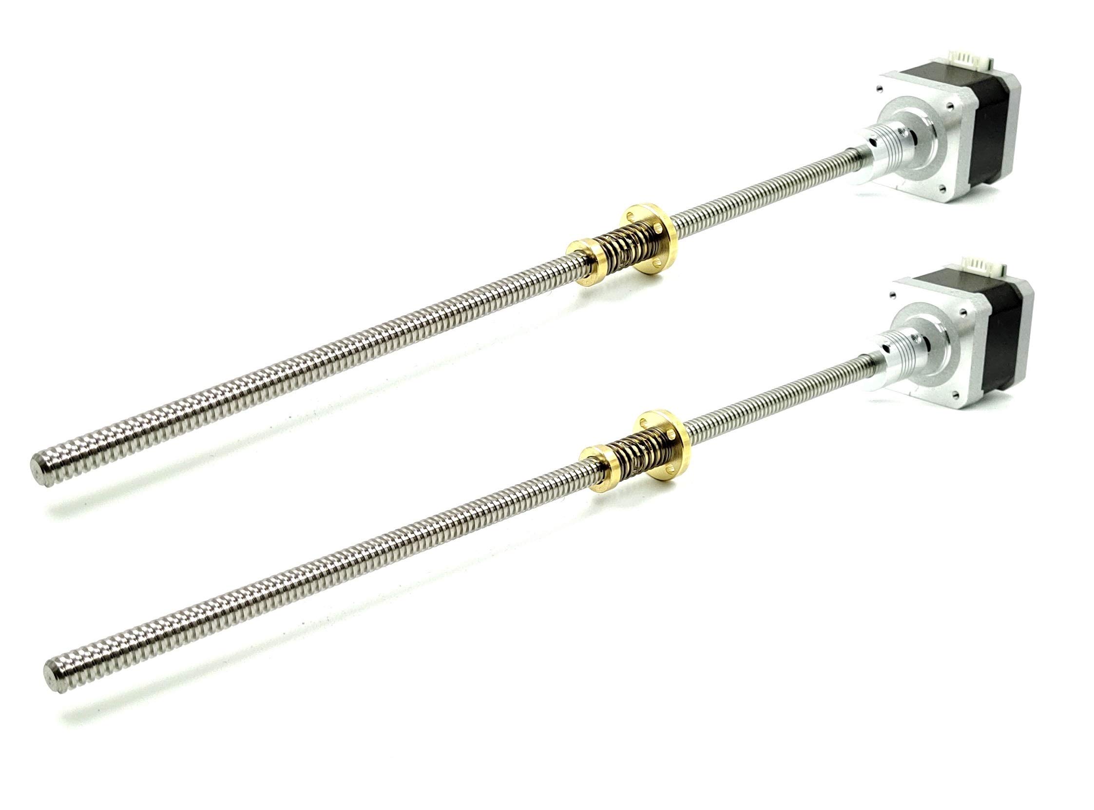 INVENTO 2pcs Nema 17 4.2 Kg-cm Stepper Motor + Flexible coupling with 100mm (0.1mtr) T8 TR8 8mm Lead Screw square thread with Anti-backlash Brass Nut CNC Robotics DIY Projects 3D Printer (B07YG67BKC) Amazon Price History, Amazon Price Tracker