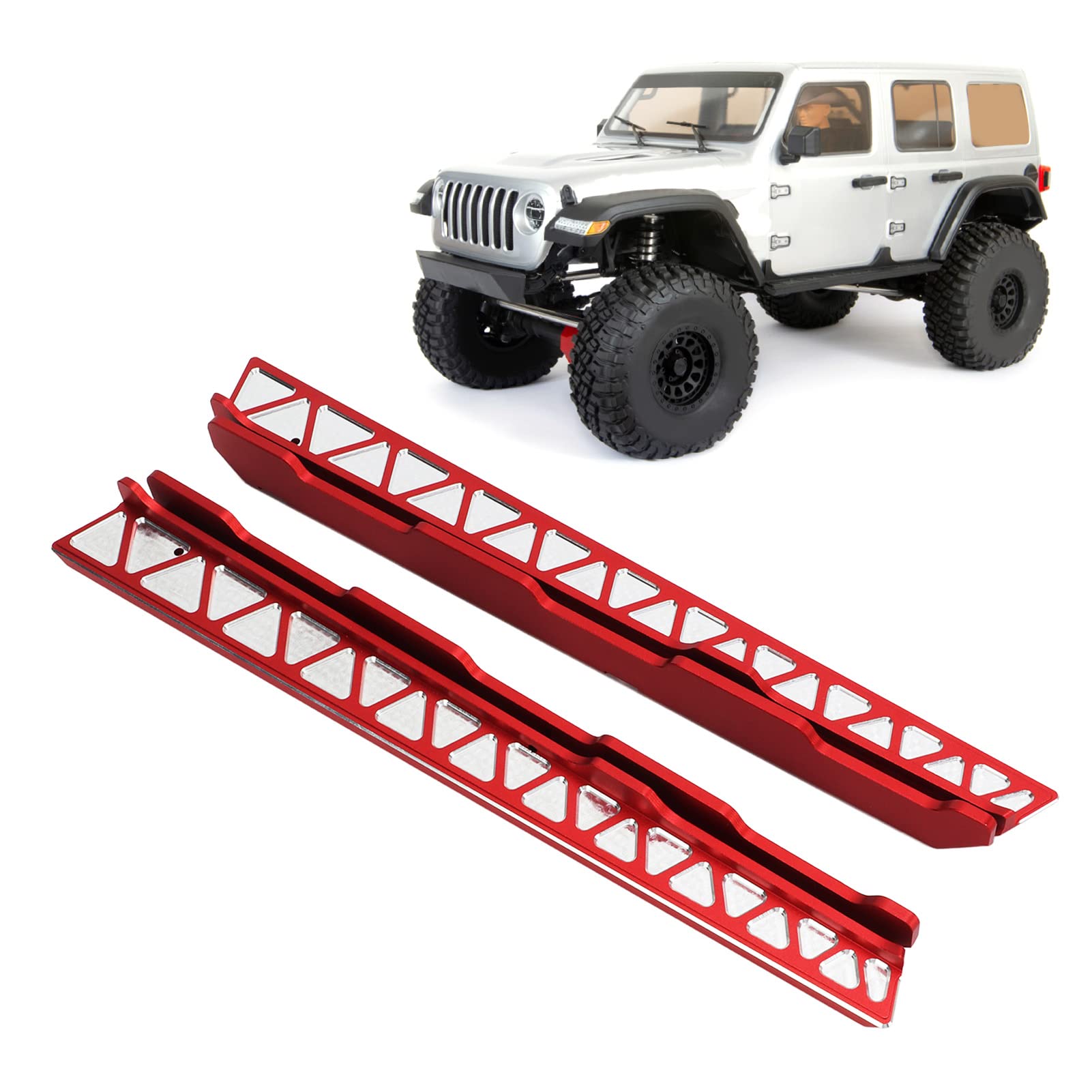 Pedal lateral de metal, deslizador de roca para SCX6 1/6 (Roja)
