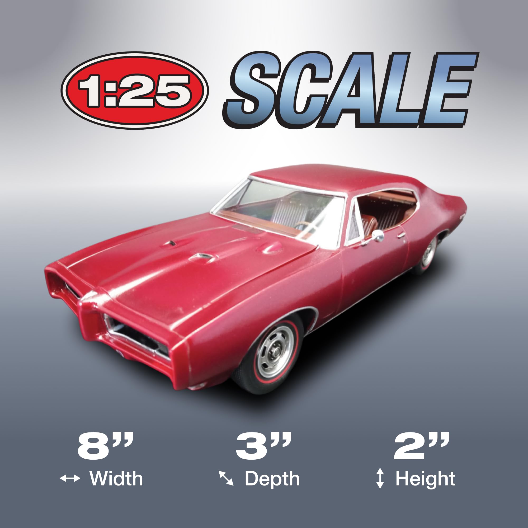 AMT - 1/25 1968 Pontiac GTO Hardtop Craftsman Plus - Plastikmodellbausatz, Nicht bemalt