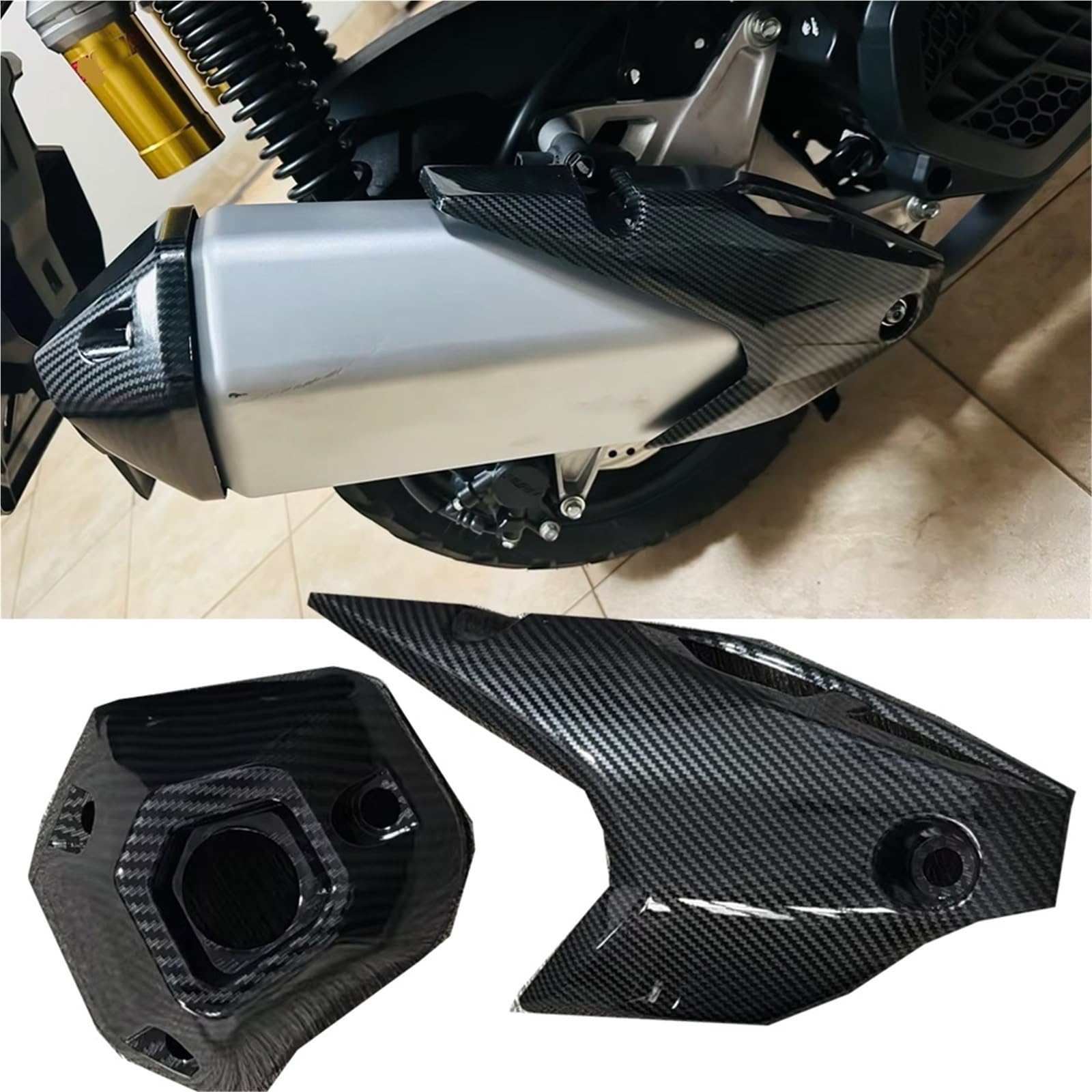 Deflectores de Calor para Escape Protector térmico de silenciador y Cubierta de ventilación del Tubo de Escape para Honda ADV 150 2019, 2020, 2021, 2022 y 2023. Motocicleta Tubo Protector(A B)
