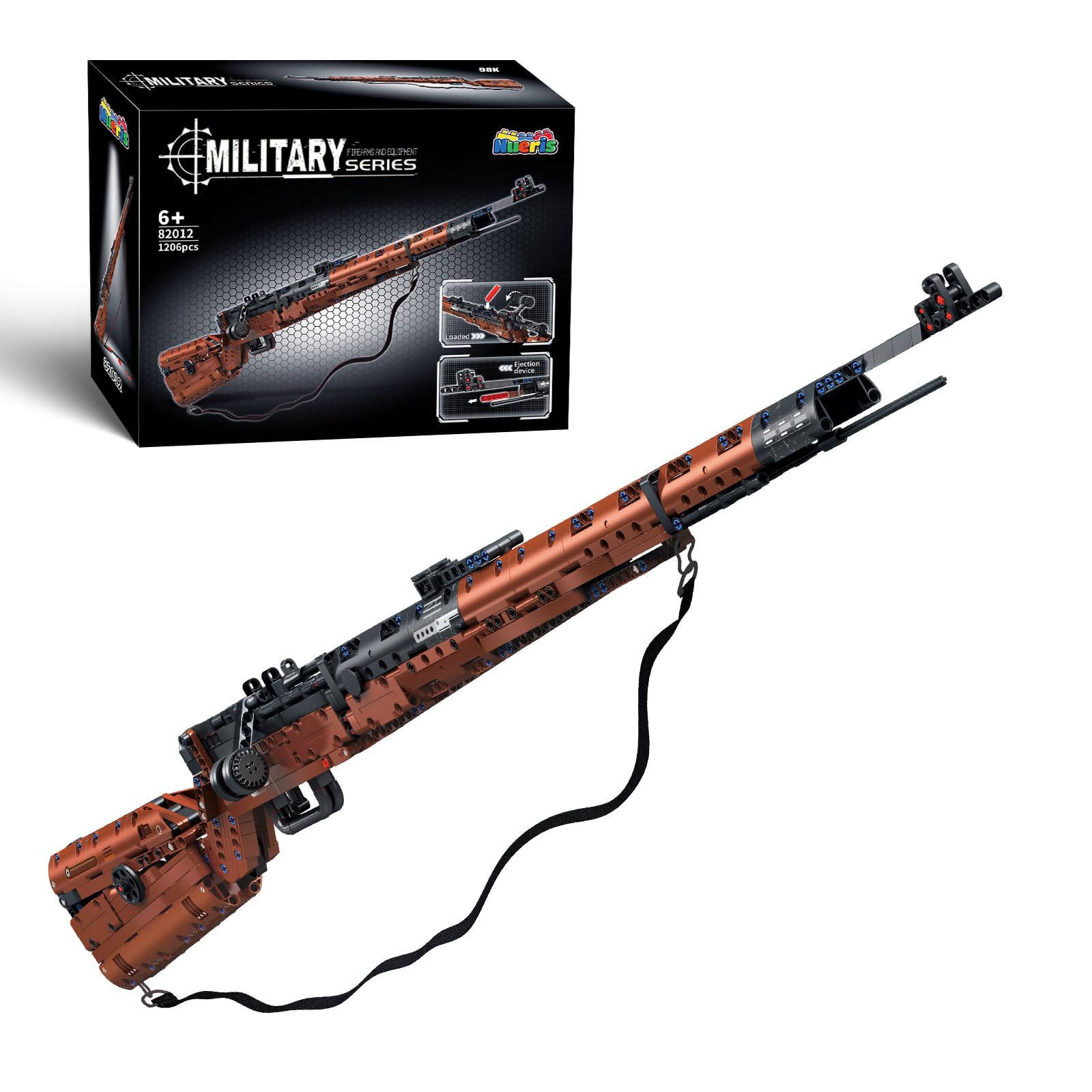 1:1 98K Building Blocks Gun Sets - 1206 PCS Model Guns Collection Toy Building Bricks Sniper Set Shootable - Simulation Militarily Toy Lovers for Kids and Adults Gift