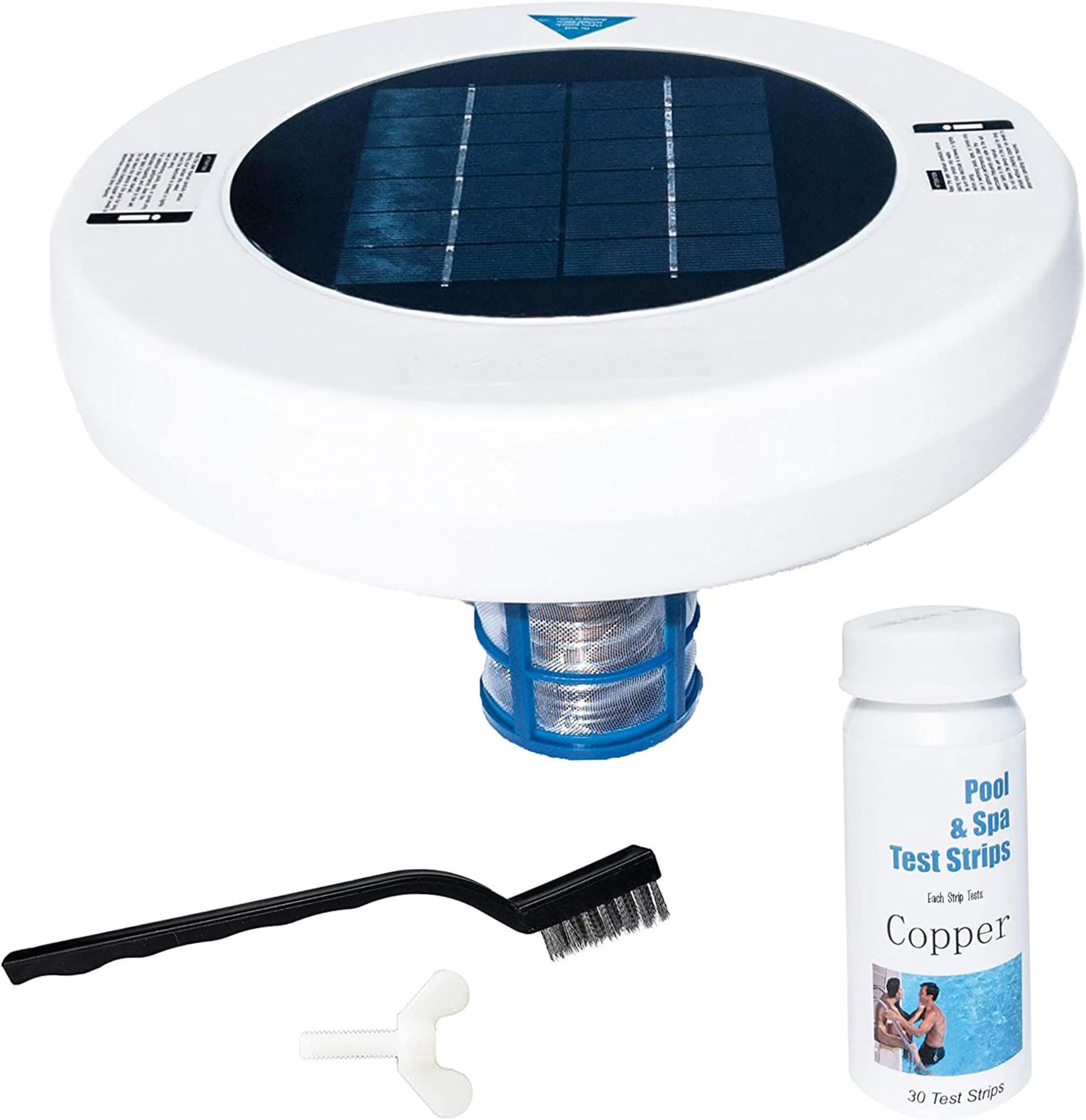 Solar Pool Ionizer, Solar Pool Ionizer | Floating Copper With Extra Accessories And Test Strips – Powered Water Purifier For Fresh/Salt Water Pools
