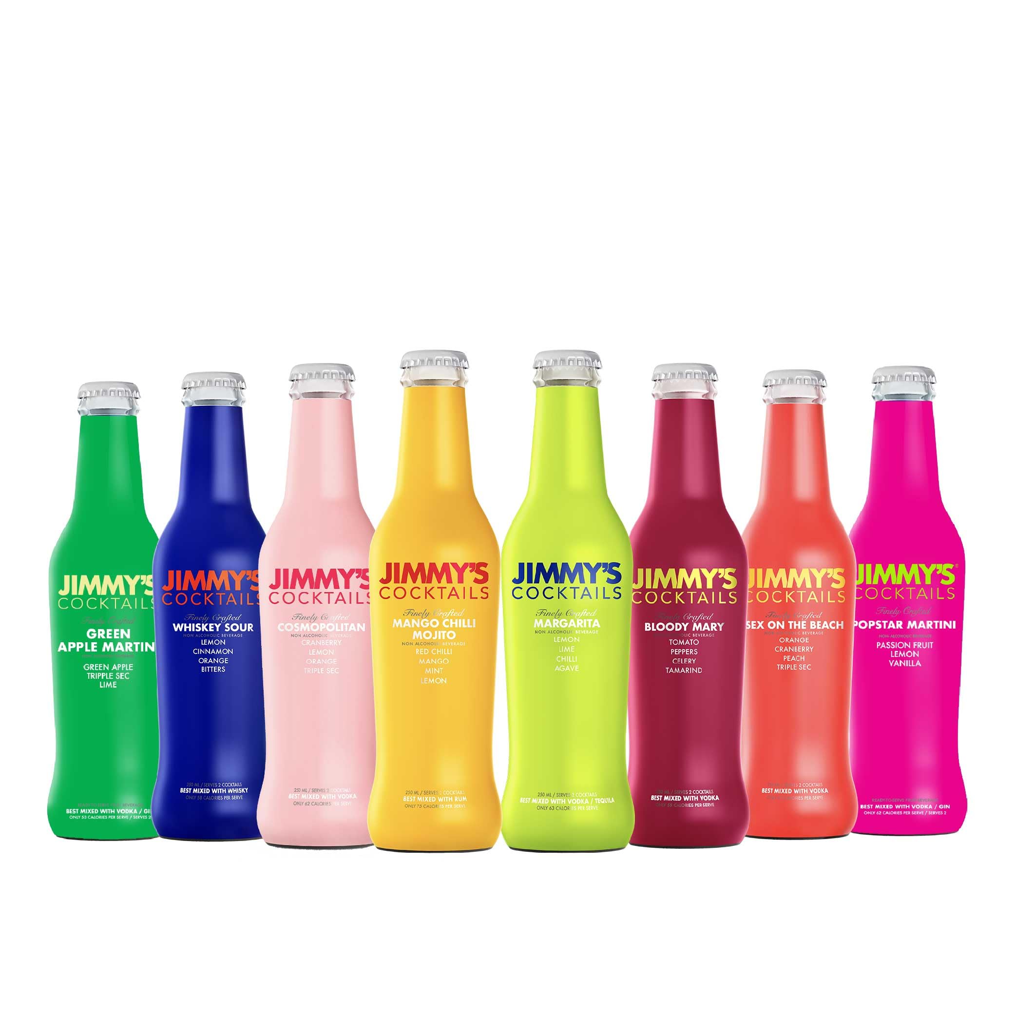 Jimmy’s Cocktails Assorted Mixer Pack - 8 Non-Alcoholic Classics for Mocktail & Cocktail Enthusiasts, Ready to Mix & Drink - 8 Pack