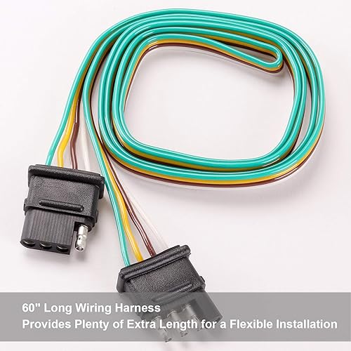 Miniatura 3 de Kinstecks Arnés de extensión de cable de remolque de 4 pines de 60 pulgadas para luces de remolque de barra de luz de portón trasero LED y otros usos