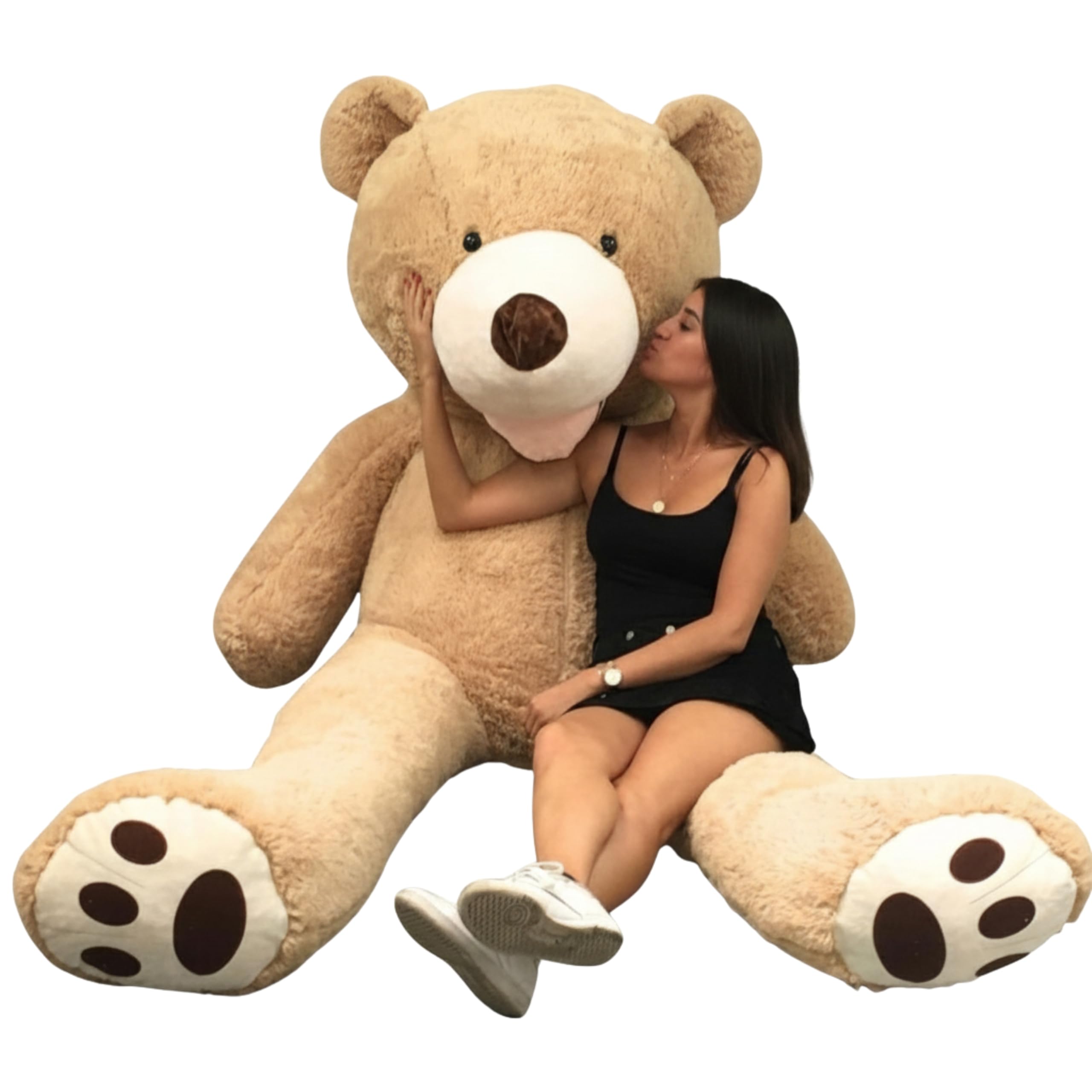 bananair - Giant Teddy Bear 260 cm Made in France, Ultra Soft and Fluffy, Cuddles Assured - Extra Large Teddy Bear for Birthdays, Bedroom Decor, Celebrations (Beige)