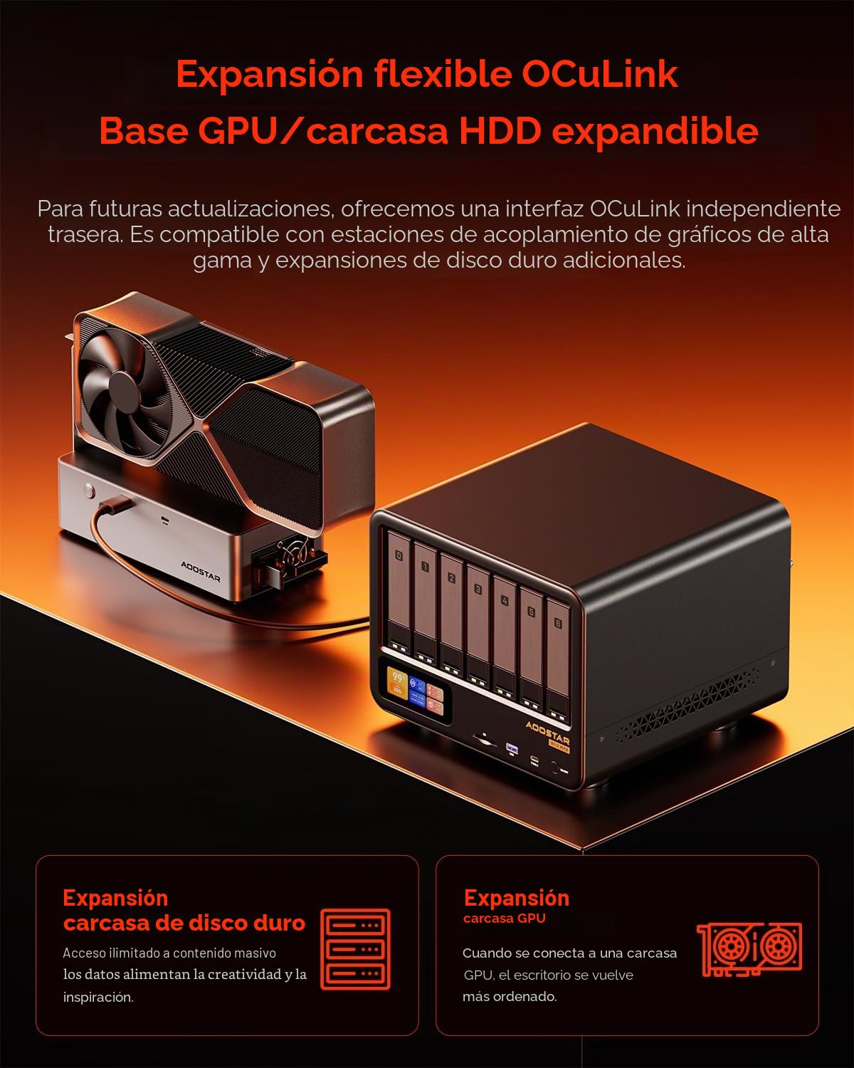 AOOSTAR WTR MAX Mini PC NAS de Escritorio de 11 bahías, Servidor NAS Ryzen 7 PRO 8845HS Sin RAM Sin SSD, 6*2.5"/3.5" SATA HDD, 5*Ranuras M.2 NVMe, 2*10GbE, 2*2.5GbE, Almacenamiento conectado en red