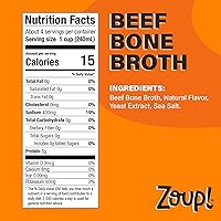 Vista 2 de Zoup - Caldo de hueso de ternera, apto para ceto, sin gluten, sin azúcar, sin OMG, caldo transparente – Ideal para caldo, caldo, base de sopa