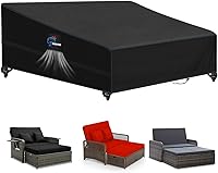 Vista 14 de SIRUITON Funda para Sofá/Sofá de Amor/Banco de Jardín y Patio de 2 Asientos 51" An x 27" Pr x 35" Al, Funda para Sofá Exterior Impermeable Oxford