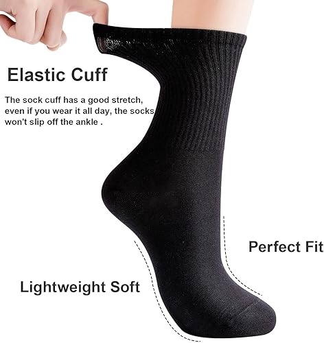 Miniatura 3 de J-BOX 108 pares de calcetines de algodón para mujer, calcetines de vestir suaves y cómodos para negocios y casual, por encima del tobillo, talla 6-11