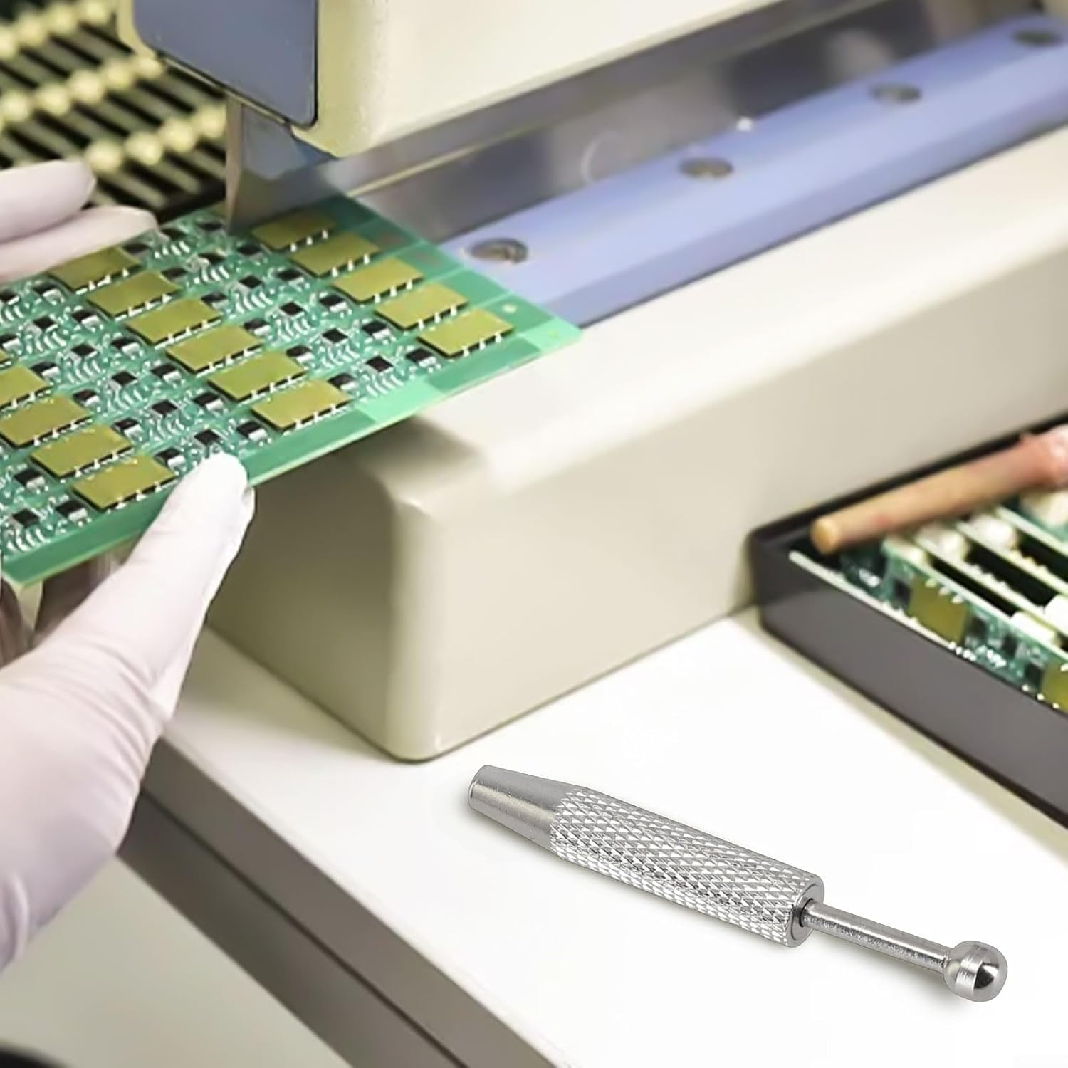 Piercing Ball Grabber 4 Jaw Holder Tweezers, Claw Pickup Tool for IC Chips Gems, Stainless Steel Bead Picker Gem Grasper for Jewelry Model Making