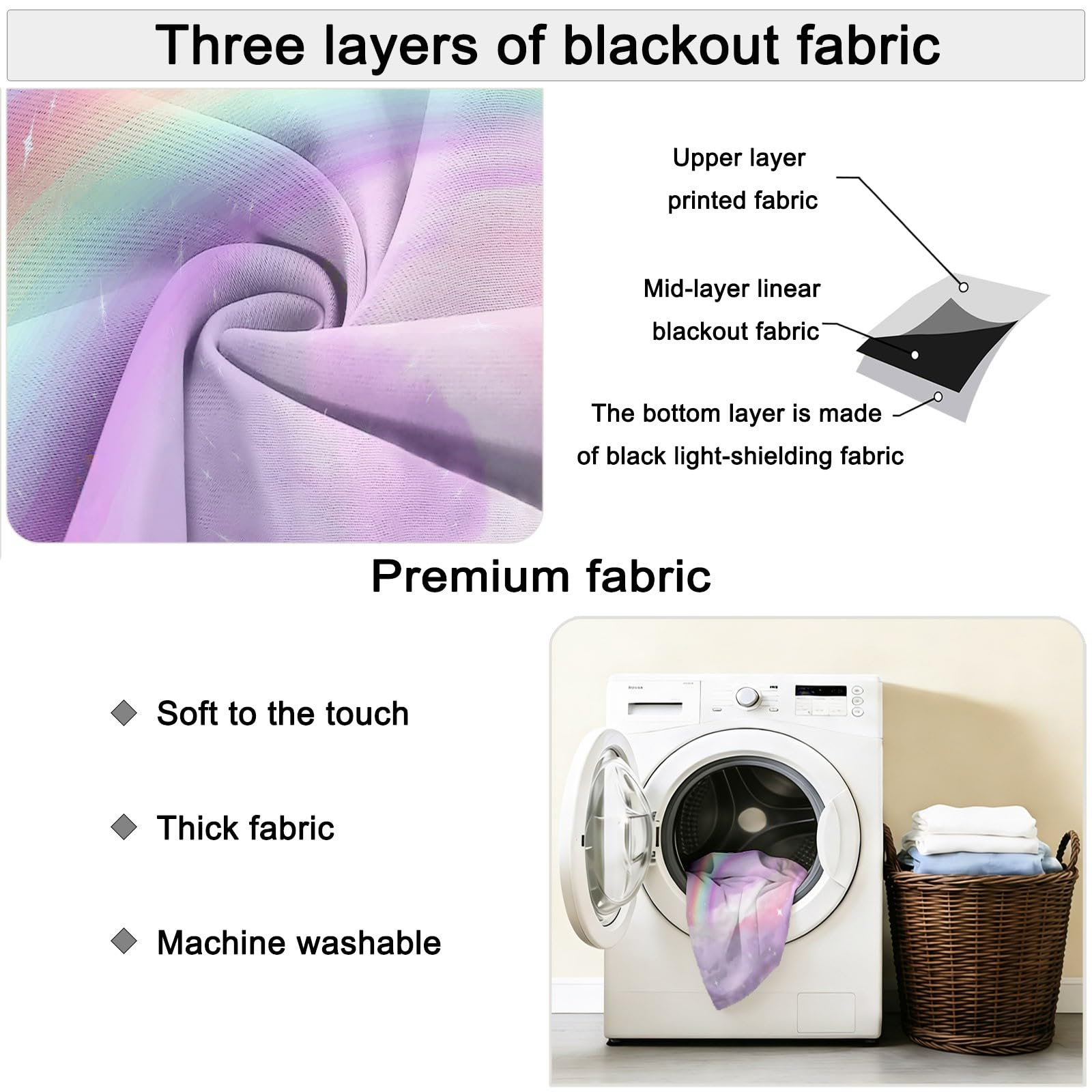 Générique Irisé Nuage Étoiles Rideaux Occultant à œillets Thermique Isolant Anti Bruit, Lot de 2 Fantaisie Chic Rideaux 110L X 215H cm pour Salon Bureau Cuisine Chambre à Coucher, Violet