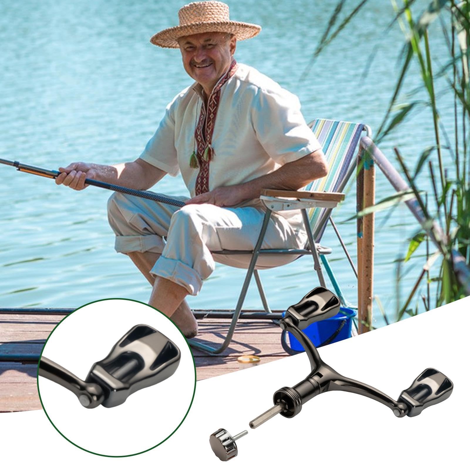 Fishing Reel Handle - Aluminum Handle Rotary Knob Double Rocker Fishing Reels | High Strength Rock Arm Nonslip Lightweight Fishing Accessories for Fishing