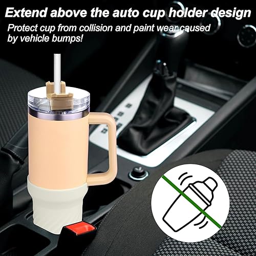 Miniatura 2 de AIERSA Funda alta de silicona para botas Stanley Quencher de 40 onzas y vaso H2.0 de 40 onzas con asa, accesorios de vaso para Stanley