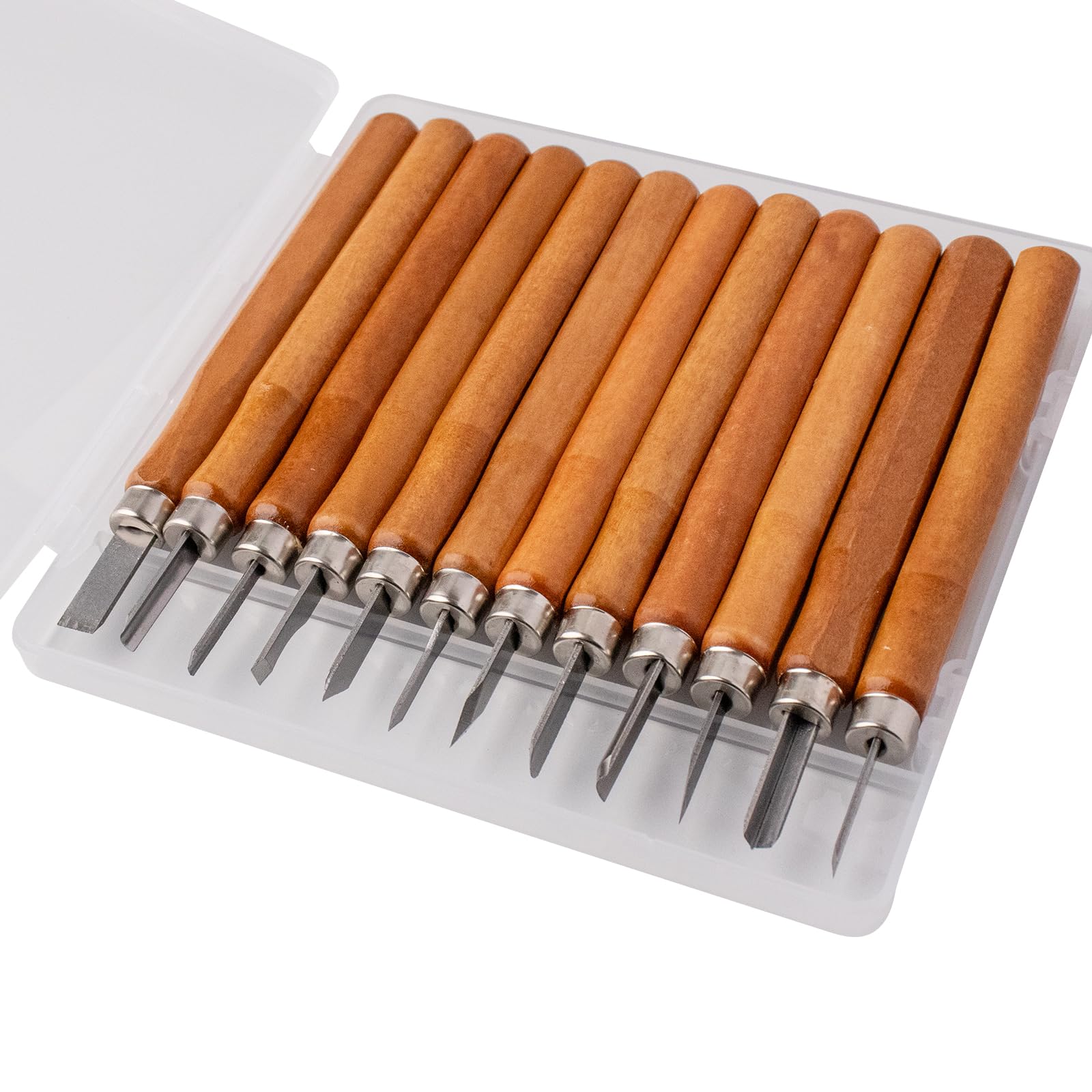 FRUHLING Set di 12 coltelli da intaglio in legno, utensili per intagliare il legno, utensili in acciaio SK2, per legno, frutta, verdura, intaglio, fai da te