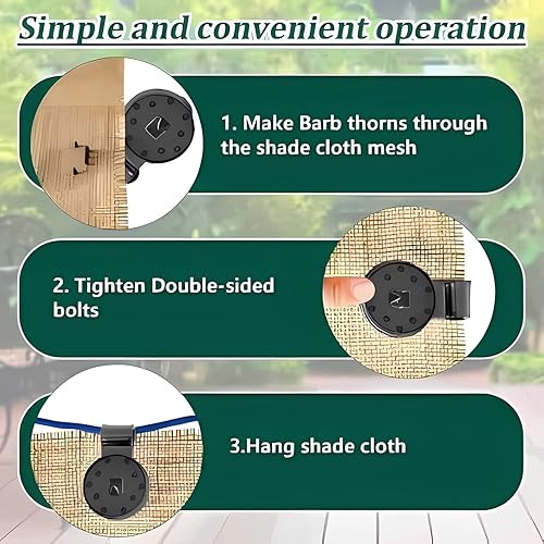 Miniatura 5 de 50 clips de tela para sombra, agarre de bloqueo resistente, para cubierta de plantas, patio, toldo, jardín, pérgola, invernadero, coche, granero,