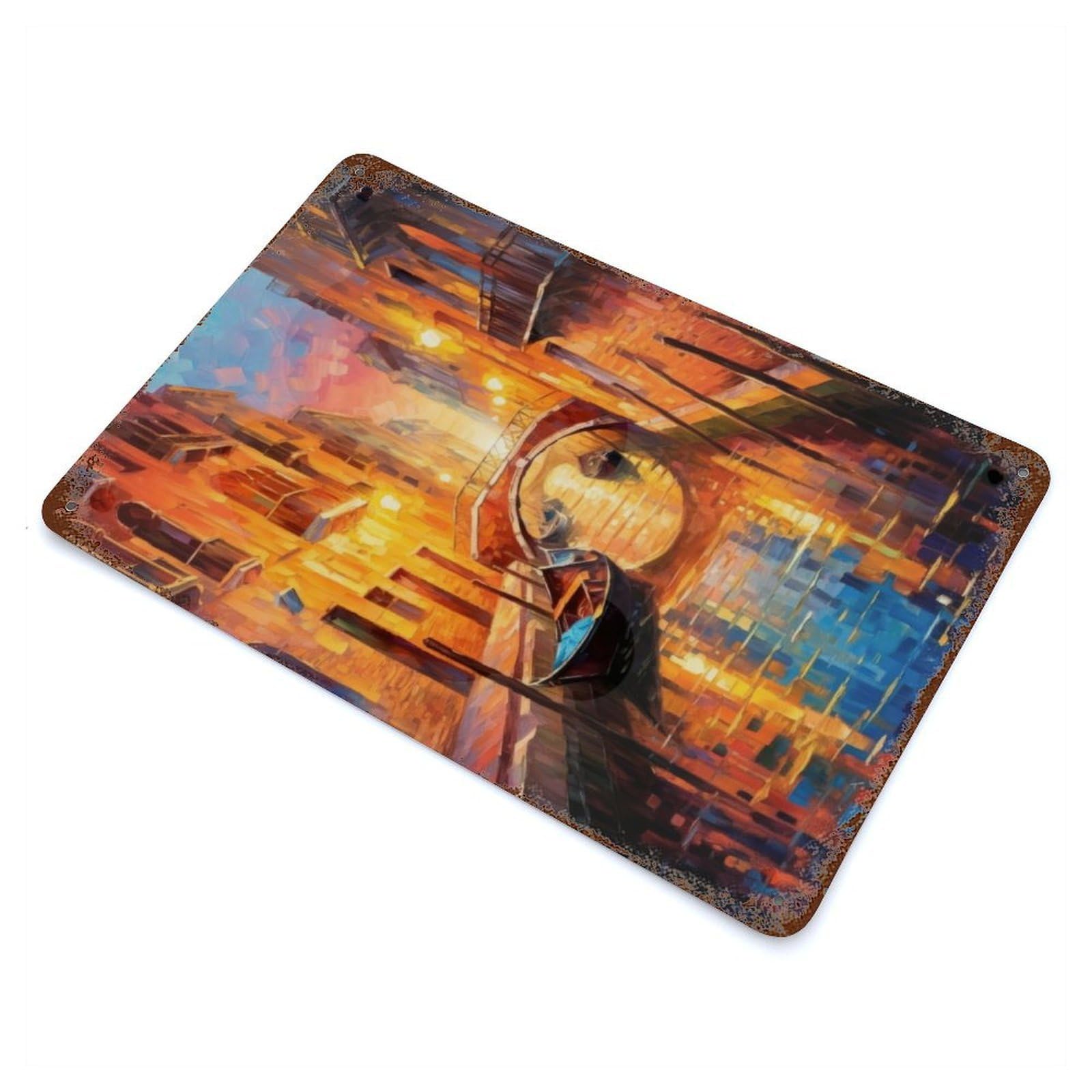 Rust Effect A Canal in Venice Rusty Metal Tin Sign 11.8"x7.9", Old School Wall Decor for Basement, Hobby Room And Garage Decor