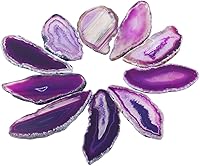 Vista 11 de rockcloud 10 piezas de ágata con luz de mesa, piedras de geoda de cristales curativos, decoración irregular del hogar, fabricación de joyas